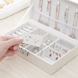 Double-Layer PU Leather Jewelry Box Large Space Jewelry Holder