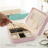 Portable Jewelry Organizer Box Travel Jewelry Case Double Layer