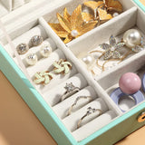 Double Layer Velvet Jewelry Box Holder Large Space Gift Women Jewelry Box