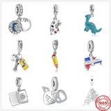 Falling Heart Charm Bead for Bracelet, DIY Jewelry