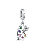 Falling Heart Charm Bead for Bracelet, DIY Jewelry