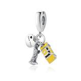 Falling Heart Charm Bead for Bracelet, DIY Jewelry