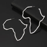 Africa Map Earring Exaggerate Large Medium Small Ethiopian Stainless Steel