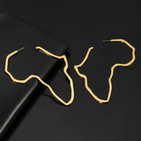 Africa Map Earring Exaggerate Large Medium Small Ethiopian Stainless Steel