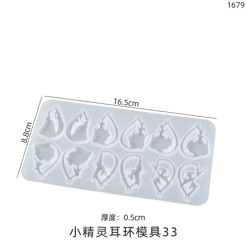 Earring Key Chain Pendant Resin Mold - DIY Jewelry Silicone Mold
