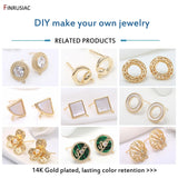 14K Plated Circle Zircon Earrings Hooks Findings DIY Jewelry