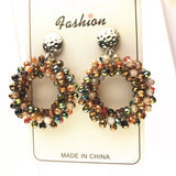 Baroque Big Long Earrings Women Crystal Dangling Earrings