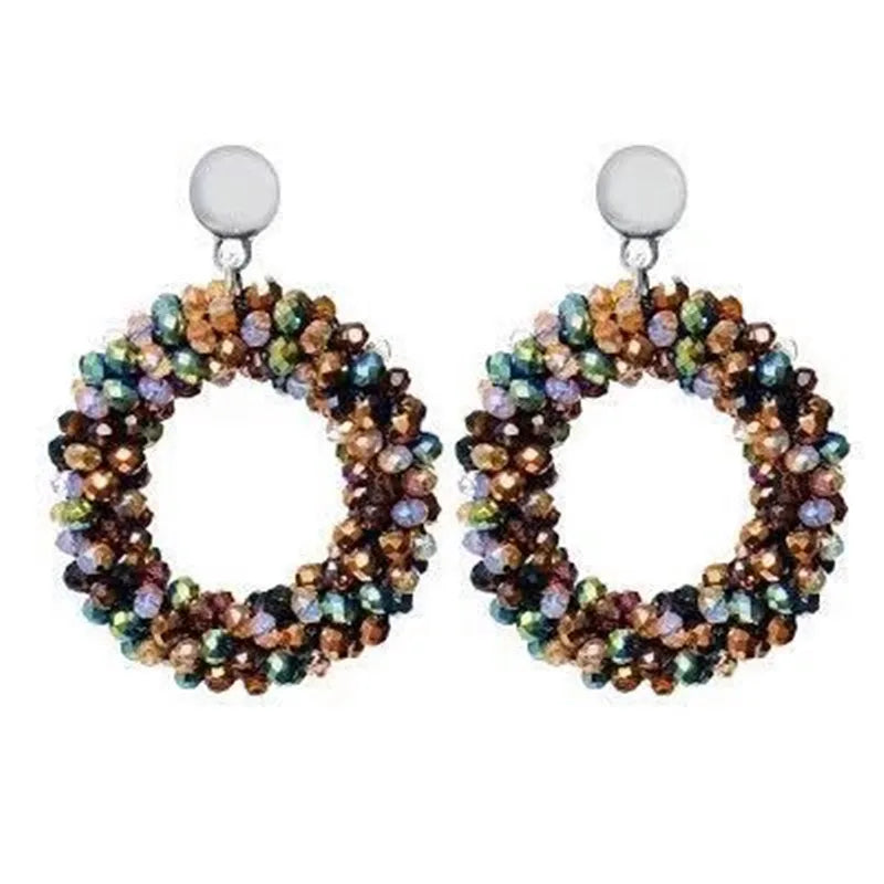 Baroque Big Long Earrings Women Crystal Dangling Earrings