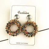Baroque Big Long Earrings Women Crystal Dangling Earrings