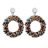Baroque Big Long Earrings Women Crystal Dangling Earrings
