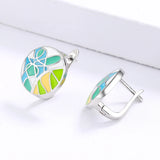 Green Epoxy Leaf Shape Earrings Enamel Jewelry Wedding Bridal Earrings