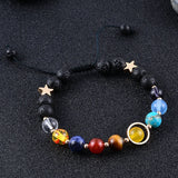 Planets Stone Beads Bracelet Earth Moon Universe Solar System Chak