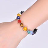 Planets Stone Beads Bracelet Earth Moon Universe Solar System Chak