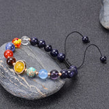 Planets Stone Beads Bracelet Earth Moon Universe Solar System Chak