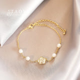 Camellia Pearl Bracelet - Party Girl Jewelry