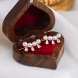 Metal Back Hanging Pearl Earrings Jewelry For Woman
