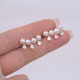 Metal Back Hanging Pearl Earrings Jewelry For Woman