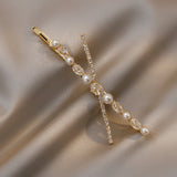 Pearl Crystal Cross Hairpin Jewelry Sweet Headdress For Women