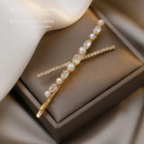 Pearl Crystal Cross Hairpin Jewelry Sweet Headdress For Women