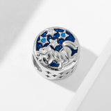 Enamel Unicorn Round Beads 925 Sterling Silver Photo Charms