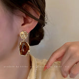 Enameled Silver Plated Pearl Earrings1 Jewelry For Women
