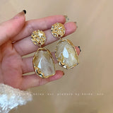 Enameled Silver Plated Pearl Earrings1 Jewelry For Women