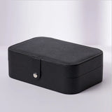Portable PU Leather Jewelry Box Necklace Hook Earrings Storage