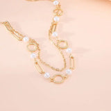 European American Retro Small Circle Pearl Necklace
