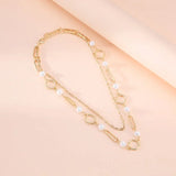 European American Retro Small Circle Pearl Necklace