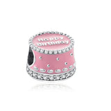 European Mom Ribbon Pink Narwhal 925 Silver Beads Charms Bracelet