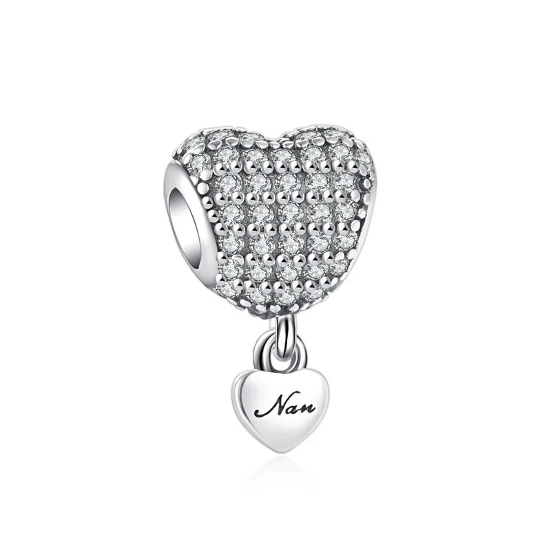 European Mom Ribbon Pink Narwhal 925 Silver Beads Charms Bracelet