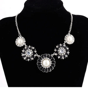 Flower Sunflower Diamond Short Necklace for Women Girls