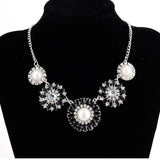Flower Sunflower Diamond Short Necklace for Women Girls