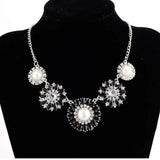 Flower Sunflower Diamond Short Necklace for Women Girls