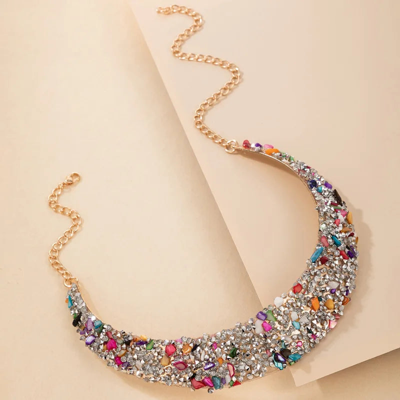 Extravagant Full Crystal Stone Choker Necklace
