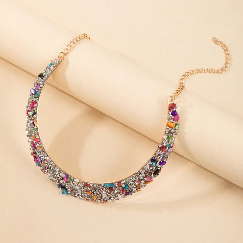 Extravagant Full Crystal Stone Choker Necklace