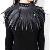 Gothic PU Leather Tassel Necklace Women Punk Strange Jewelry