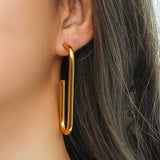 Rectangle Stud Earrings Stainless Steel PVD 18K Plated