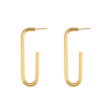 Rectangle Stud Earrings Stainless Steel PVD 18K Plated