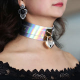 Punk Style Wide Laser Leather Necklace for Women
