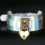 Punk Style Wide Laser Leather Necklace for Women