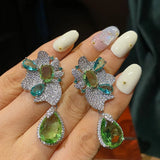 925 Silver Zircon Drop Earrings for Women Wedding Engagement Party