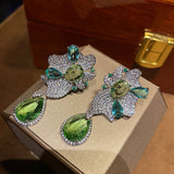 925 Silver Zircon Drop Earrings for Women Wedding Engagement Party