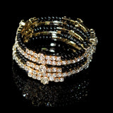 5 Row Crystal Bracelet Multilayer Wide Ladies Cuff Bracelet