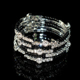 5 Row Crystal Bracelet Multilayer Wide Ladies Cuff Bracelet