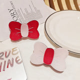 Fairy Temperament Girl Heart Pink Bowknow Hair Claws 8.5cm
