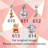 High S925 Sterling Silver Piglet Bear Beads Women's Diy Accessories