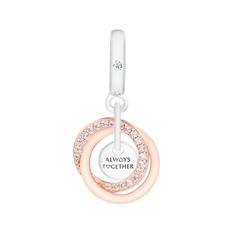 Family Circle Dangle Charm 925 Silver Bead for Bracelet