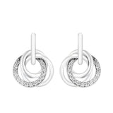925 Silver Family Circled Hoop Earrings Wedding Jewelry