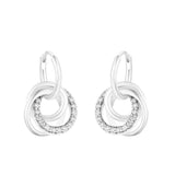 925 Silver Family Circled Hoop Earrings Wedding Jewelry